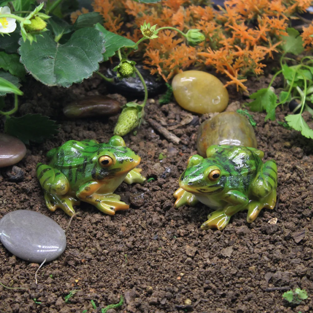 

Frog Frogs Garden Resin Figurines Decor Statue Mini Figurine Miniature Animal Sculpture Statues Decoration Fairy Decors Outdoor