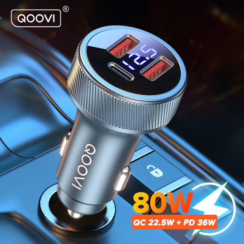 Автомобильное зарядное устройство Monas с двумя USB-портами и поддержкой быстрой