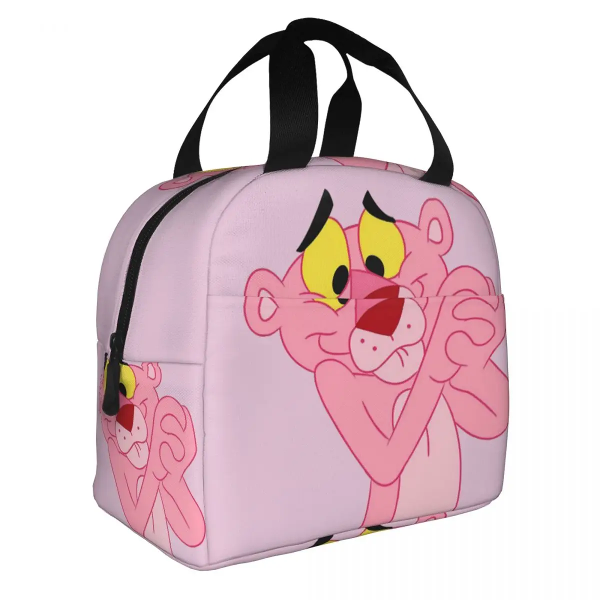 Pink Panther Lunch Bento Bags Portable Aluminum Foil thickened Thermal Cloth Lunch Bag for Women Men Boy
