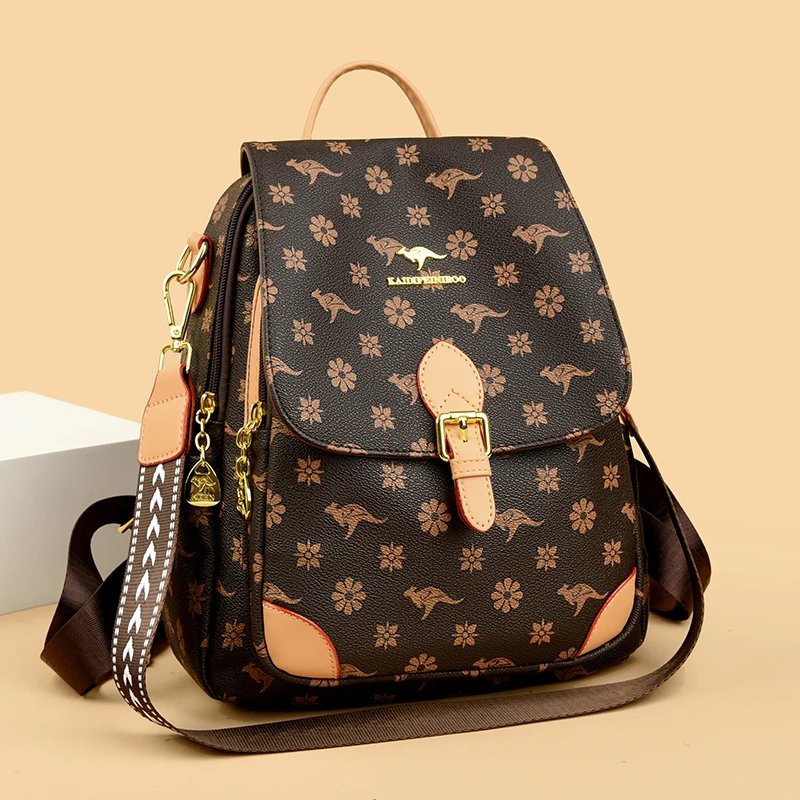 Модный женский рюкзак с принтом высококачественная мягкая кожа модная сумка на