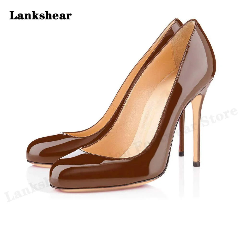 Sexy High Heel Shoes Women Round Toe Slip-On Shallow Dress Pumps Stiletto Pumps Slip On Dress Shoes Banquet Pumps Large Size 45