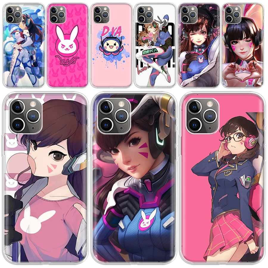 Game O-Overwatchs-DVA Transparent Soft Phone Case for iPhone 14 13 12 11 Pro Max 7 Plus Apple XS XR X SE 8 6 + 6S 5 5S Mini Shel