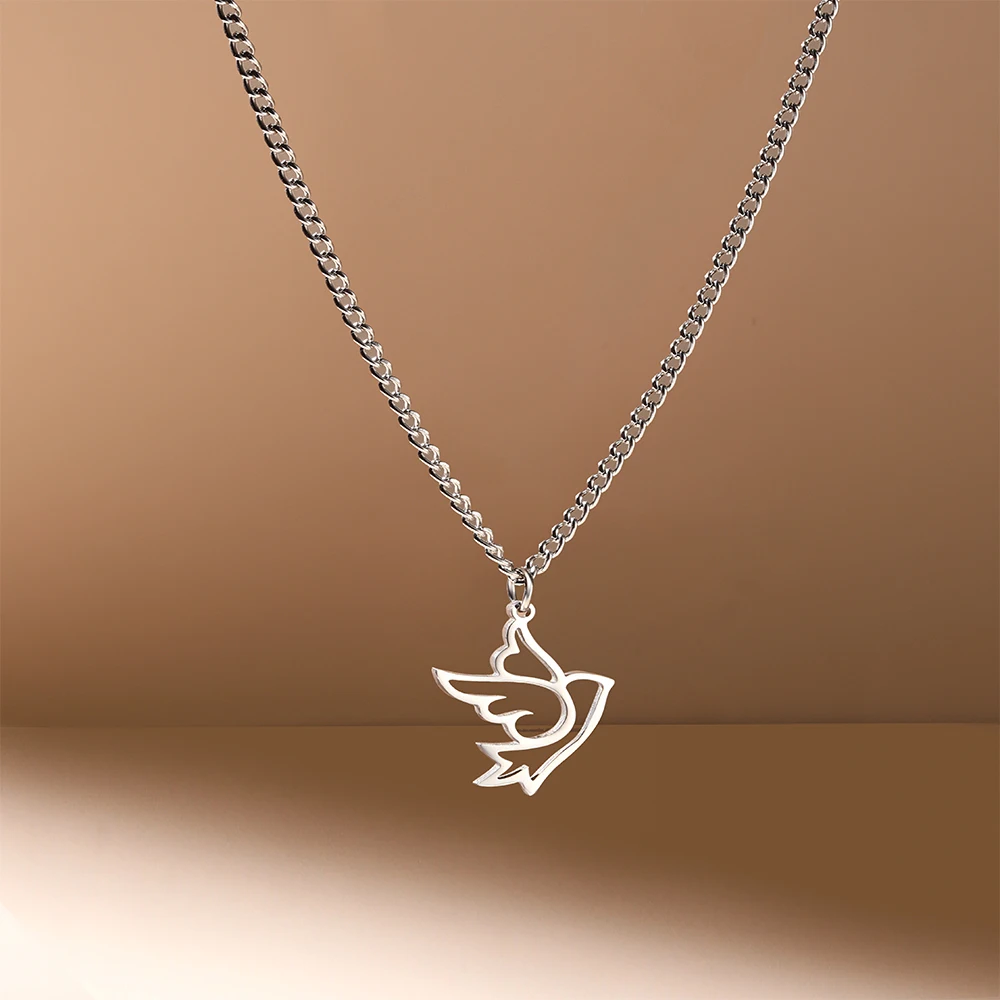 

Peace Dove Necklace Exquisite Peace Dove Jewelry Stainless Steel Initial Necklace Childlike Initial Necklace Girl