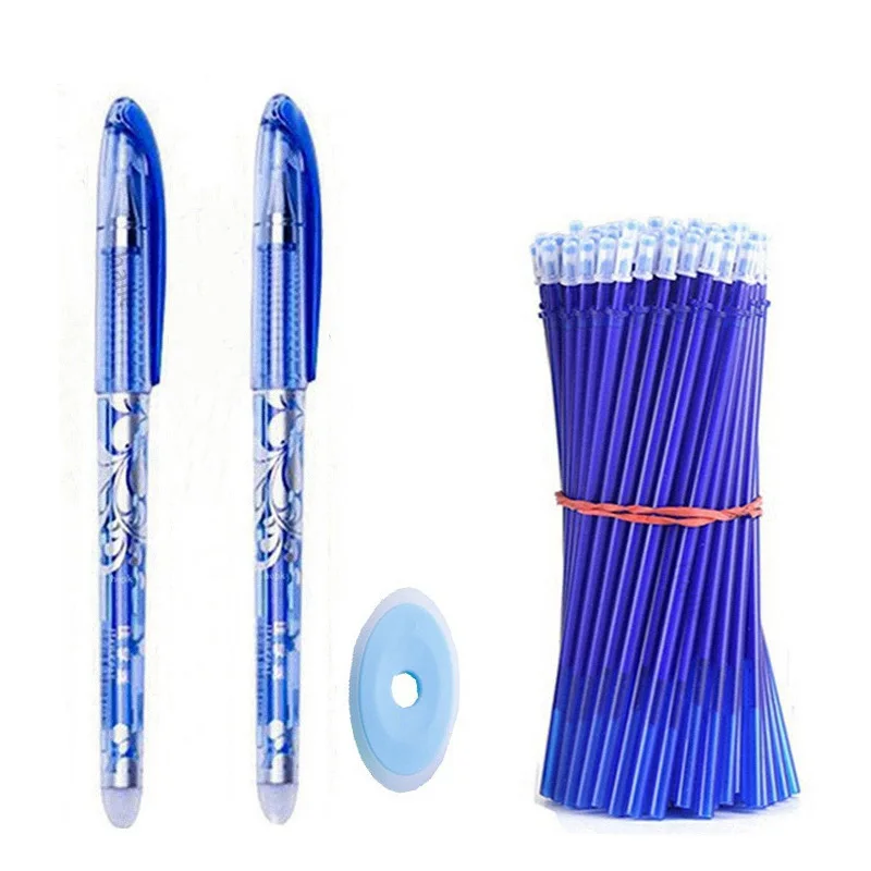 

53pcs Erasable Neutral Pen Set 0.5mm Blue/Black Ink Refill Student Writing Exam Stationery Pen School Supplies