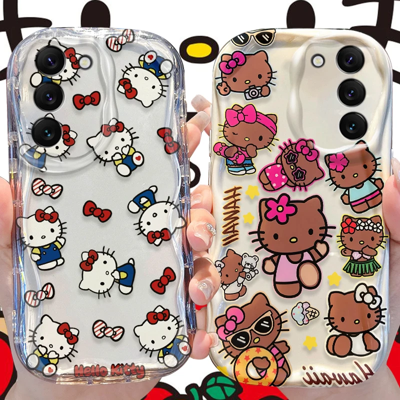 Чехол Sanrio Hello Kitty для Samsung Galaxy S24 S23 S22 S21 Ultra Plus ...