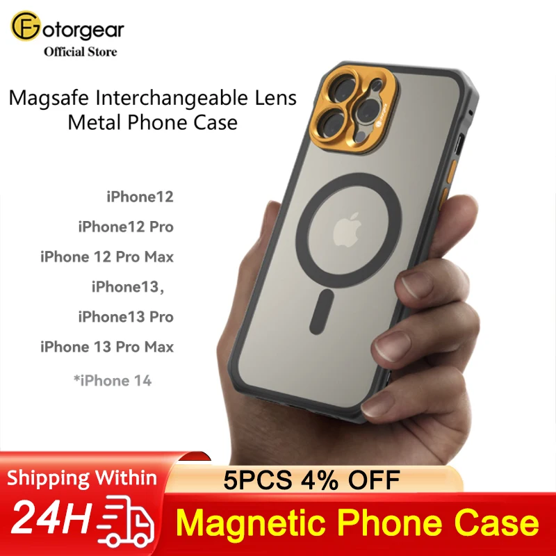 Магнитная металлическая защитная фотовспышка Fotorgear для iPhone14 13 12 Pro Max Plus объектива