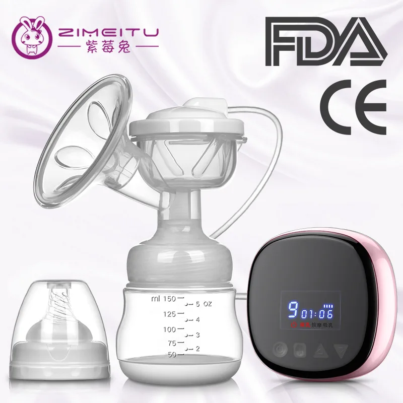 Enlarge Purple berry rabbit rechargeable electric breast pump Breast pump silent milking collector Baby products FDA