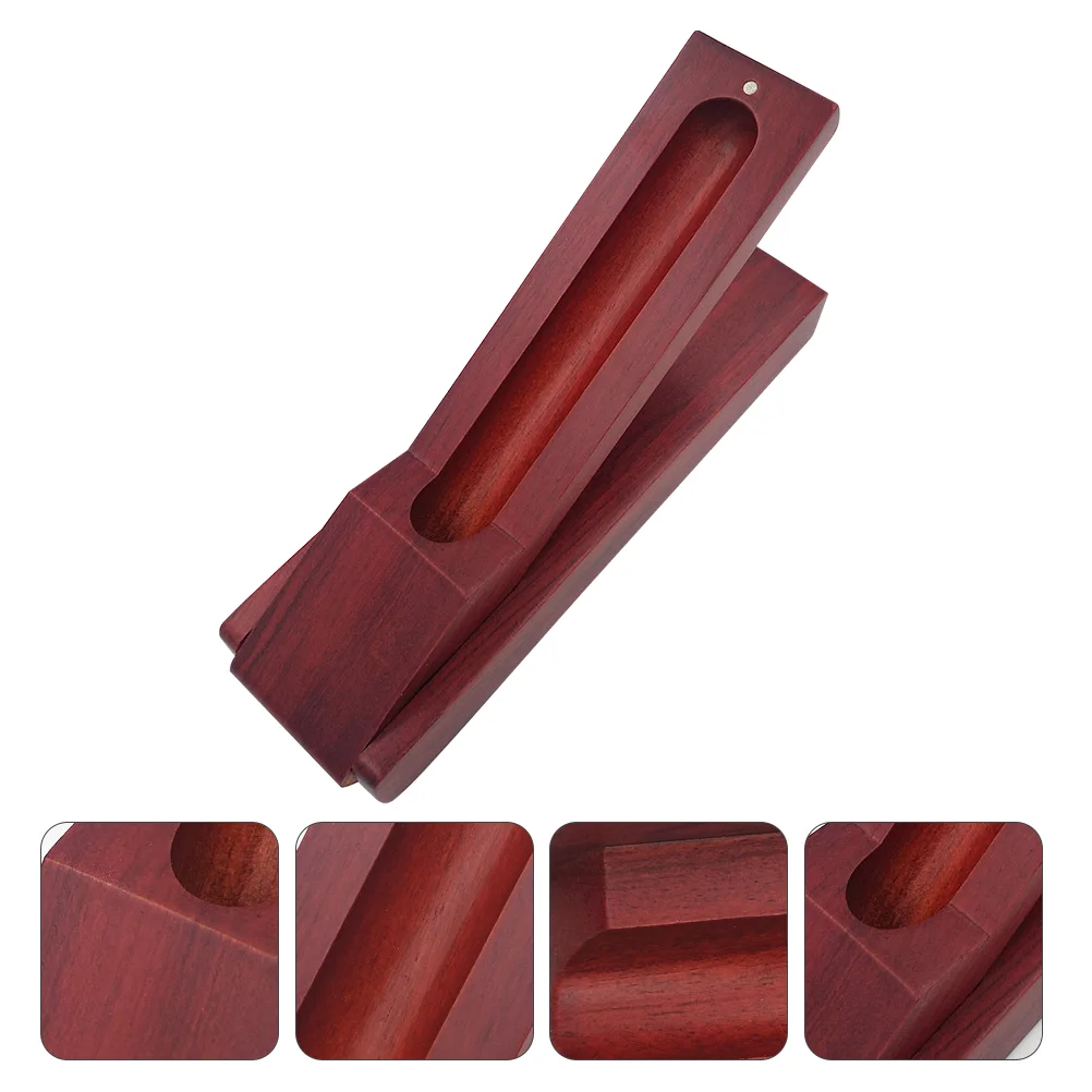 

1Pc Wooden Stationery Box Elegant Single Pen Case Office Pen Box (Claret)