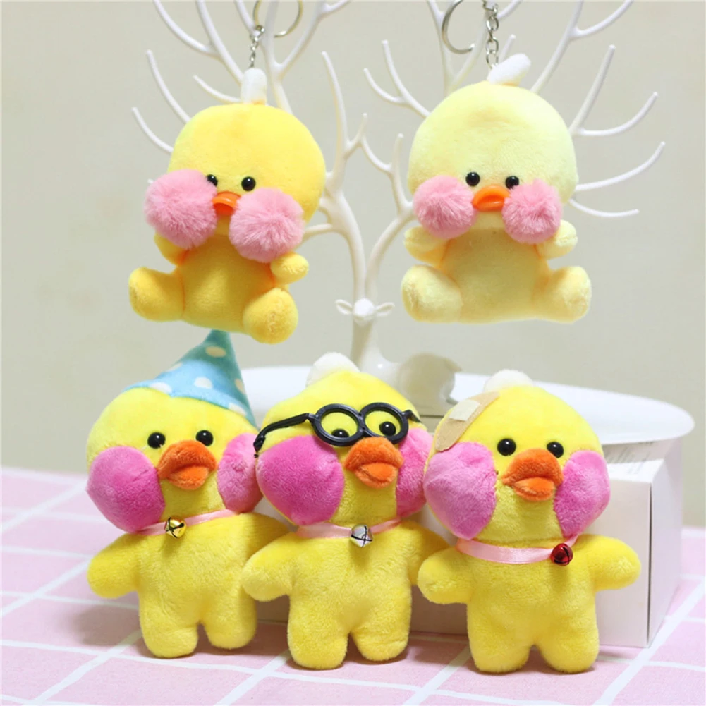 

13cm Lalafanfan Duck Keychain Korean Hyaluronic Ducks Acid Doll Duck Pendant Plush Stuffed Animals Soft Toys Birthday Gifts Kids