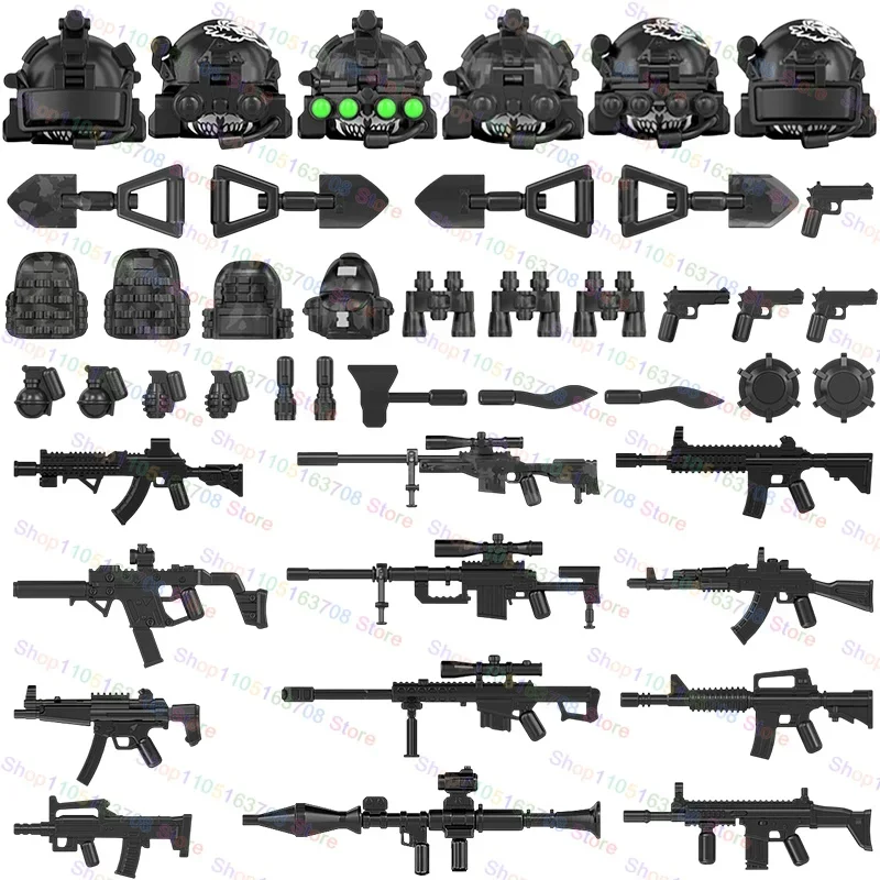 Фото MOC военные солдаты, фигурки кукол, строительные блоки, аксессуары, модель в сборе, игрушки, подарки на Хэллоуин WM6147 WM6168 WM6169 №4