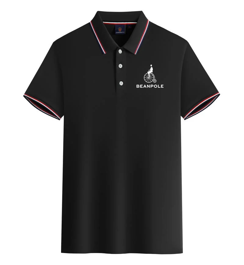 

Hot selling BEANPOLE short sleeved printed colorful striped cotton T-shirt Men's fashion simple sports casual polo shirt