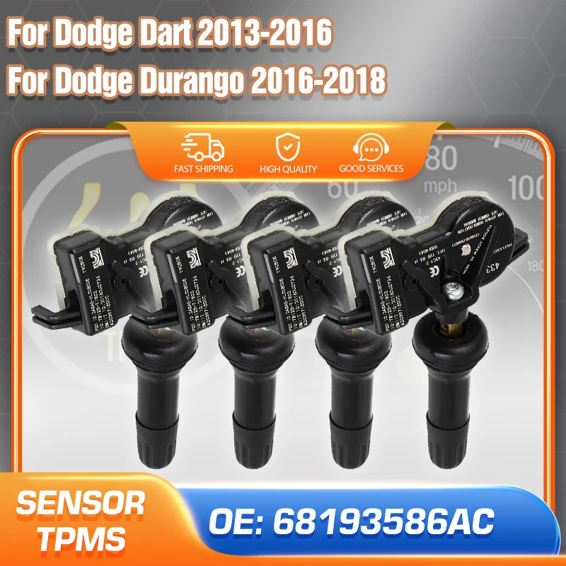 1/4 шт. датчик давления воздуха в шинах TPMS 68193586 AC для Dodge Dart 2013 2014 2015 2016 Durango 2016-2018