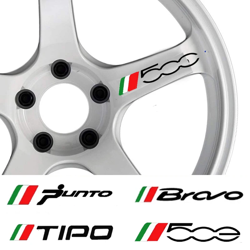 

4 шт., наклейки на автомобильные колеса для Fiat Abarth 500 500X 500e Punto Bravo Argo Tipo Panda