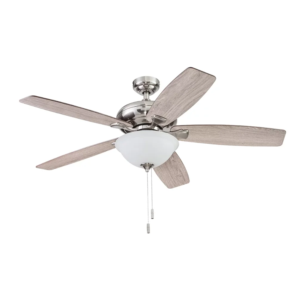 

Valleyview 52" Satin Nickel 5-Blade Bowl Ceiling Fans Room Decor Home Fan Ceiling Fan with Led Light