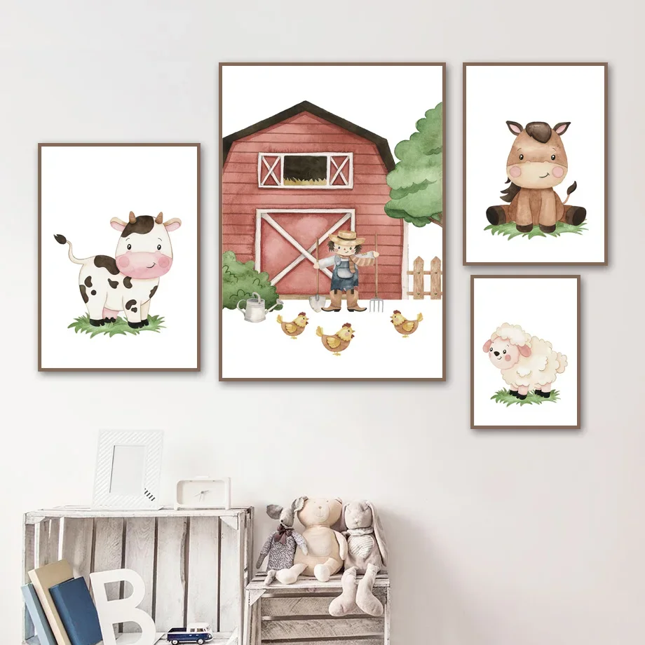 Фермерский фермерский кролик морковка лошадь свинья корова овечья ферма