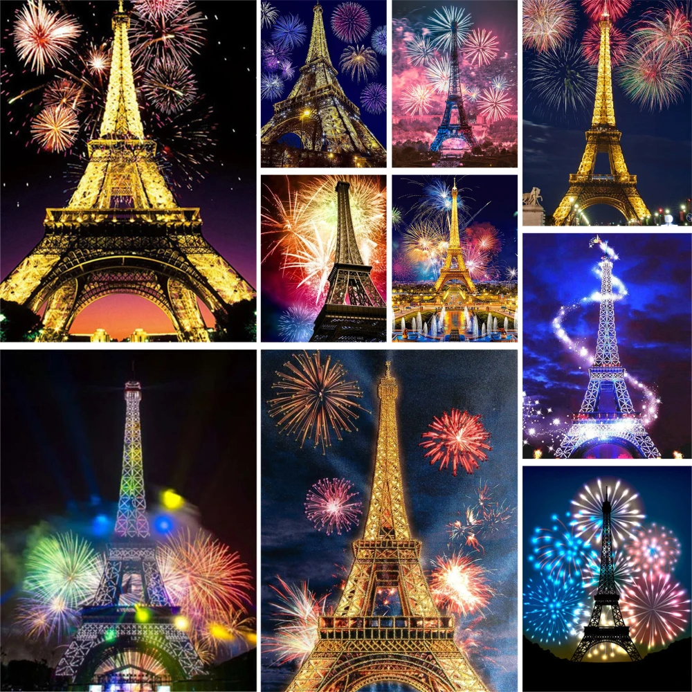 

5D DIY Diamond Painting Tower Night Scenery Embroidery Mosaic Crafts Picture Full Drill Cross Stitch Kit Living Room Decor Gift