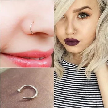 1pc Nose Ring Clips Septum Ring Hoop Cartilage Tragus Helix Small Piercing Nose Rings  For Women Body Jewelry Accessories 4
