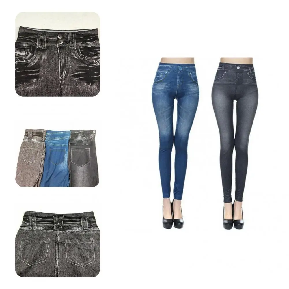 

Chic Washable Excellent Stretch Anti-fade Jeans Pattern Women Pencil Pants for Outdoor Women Base Pants Women Pants