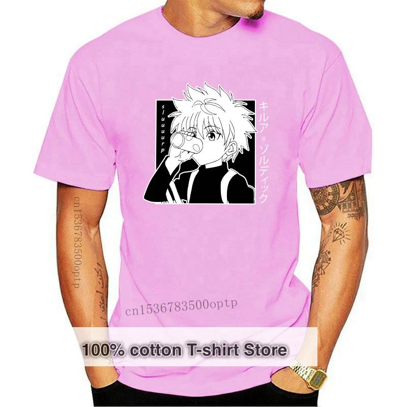 

New Men Women T-shirt Tops Kawaii Hunter X Hunter Tshirt Killua Zoldyck T-shirt Crew Neck Fitted Soft Anime Manga Tee Shirt Clot