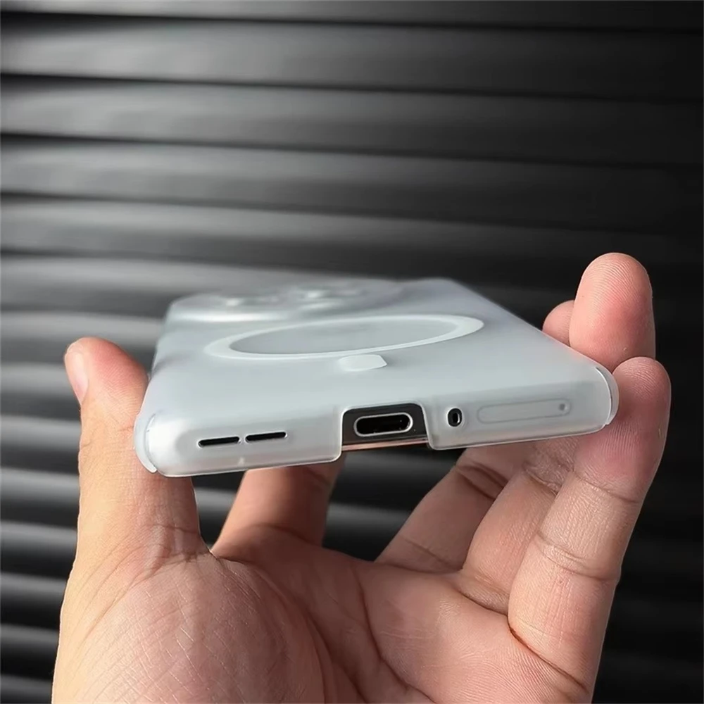 Фото Магнитный ультратонкий полупрозрачный чехол для телефона Oneplus 13 12 One Plus Ace 5 3 Pro 1+ 12, матовый прозрачный противоударный чехол Magsafe №3