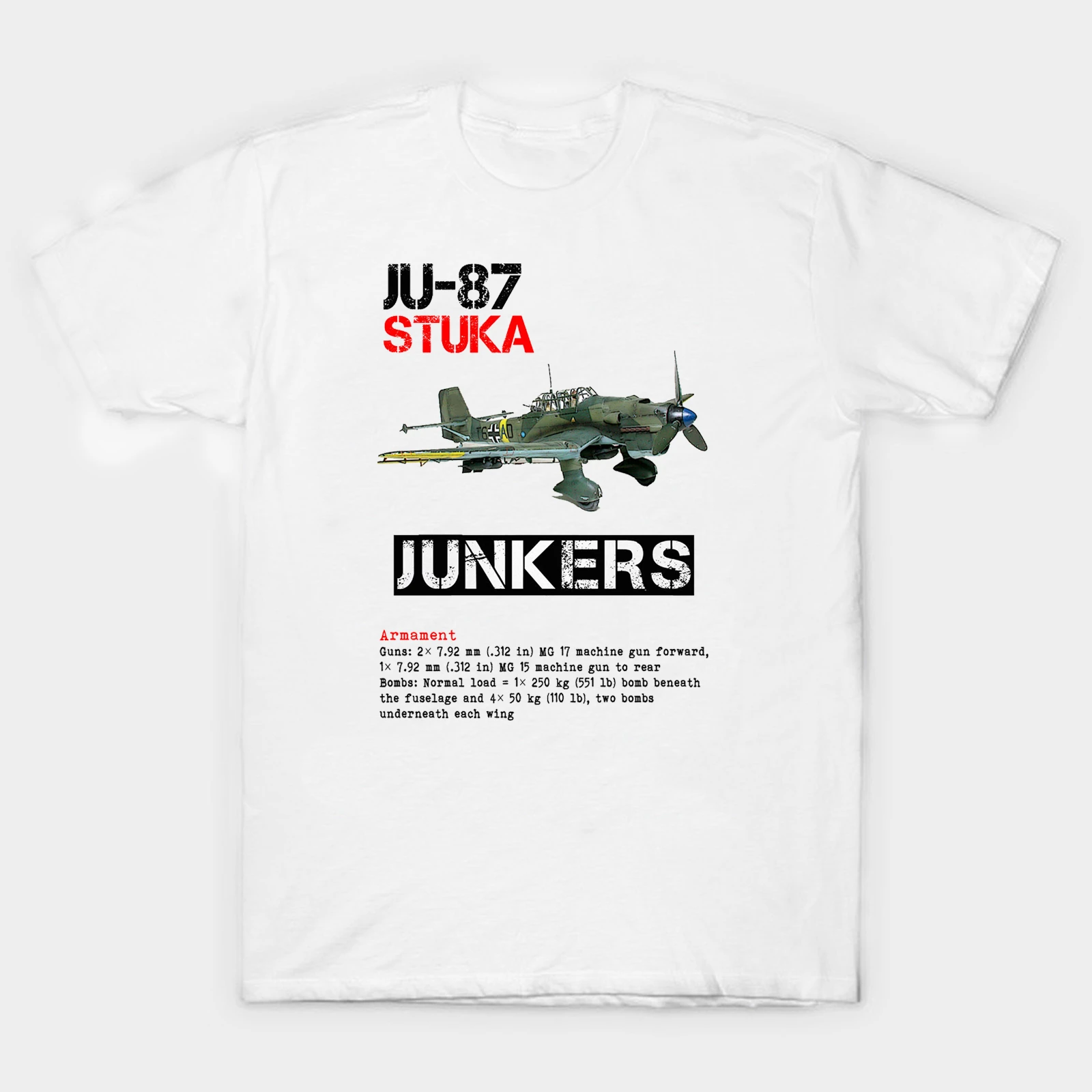 

WWII German Junkers Ju 87 "Stuka" Dive Bomber T Shirt. New 100% Cotton Short Sleeve O-Neck T-shirt Casual Clothing Mens Top