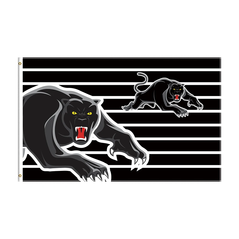 

3x5 Ft Penrith Panthers Flag Polyester Printed Football Team Banner For Decor
