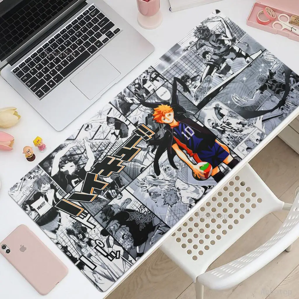 

Large Mouse Pad Computer Keyboard Desktop Mousemat Haikyuu HD Print Rubber Desk Mats Locking Edge Table Extended Mousepad XXXL