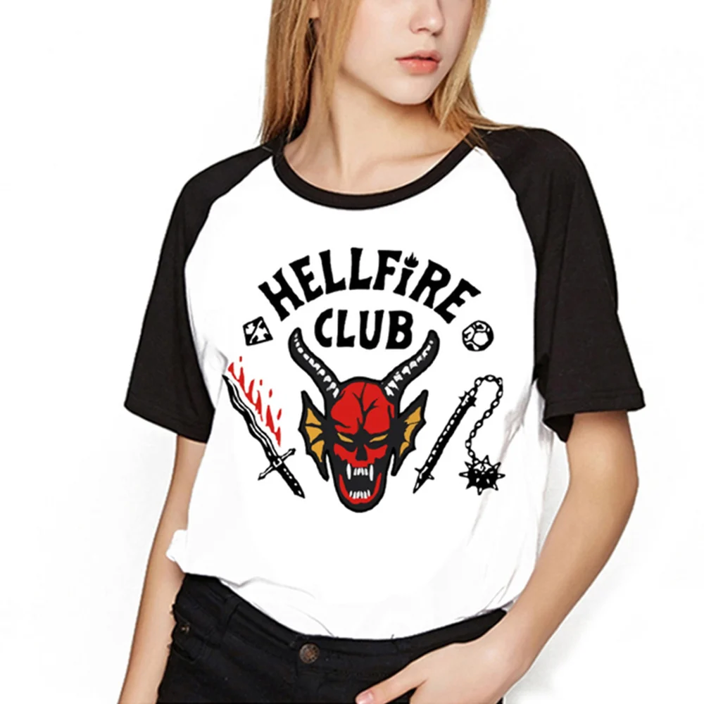 

Women Summer Shirt Y2K T-Shirt Stranger Things Season 4 Design Printing Graphic Eddie Hellfire Club T shirt Tops Harajuku Tshirt