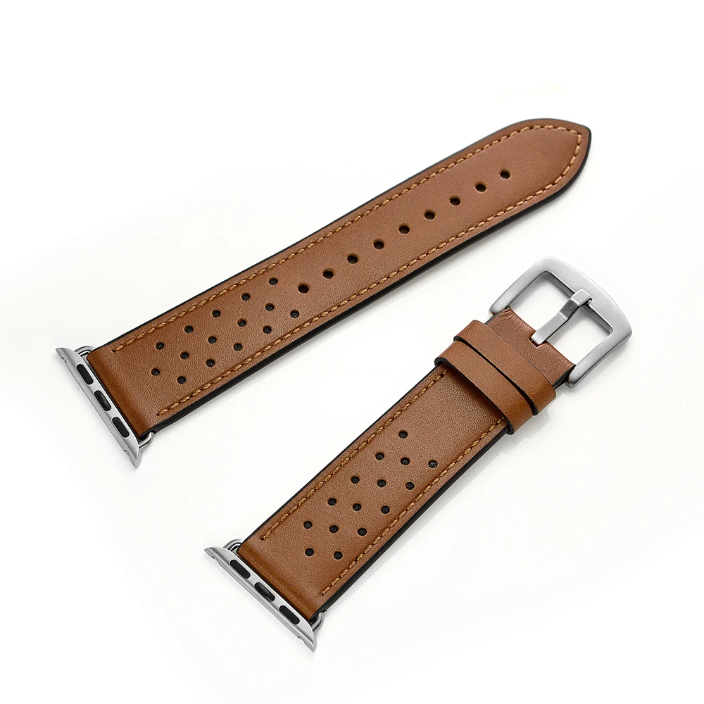 Genuine Leather strap For Apple Watch Band 45mm 41mm 44mm 40mm 42mm/38mm iwatch Series 7 6 5 4 3 se Crazy Horse pattern bracelet