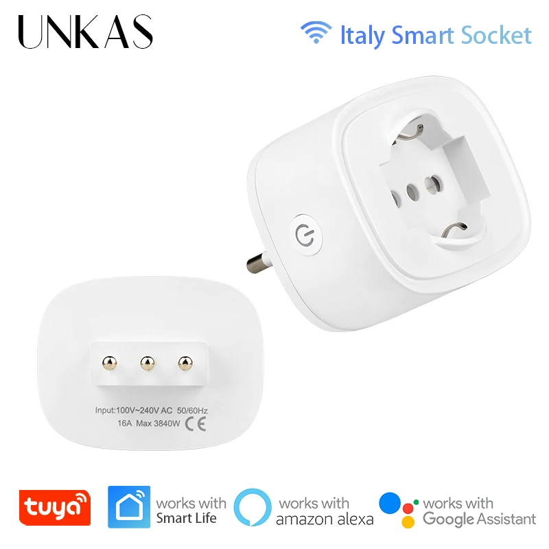 

Умная вилка UNKAS с поддержкой Wi-Fi, 16 А, 1-6 шт.