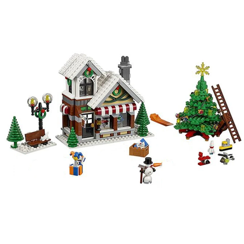 

In Stock 10249 Santa's Visit 10293 Building Blocks Winter Toy Shop Friends Winter Railway Station Christmas Present Toys Gifts