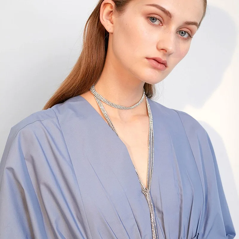 

Female Blingbling Full Rhinestone Necklace for Women 2022 New Fashion crystal Necklace Wholesale Chain Jewelry Gift for Girl