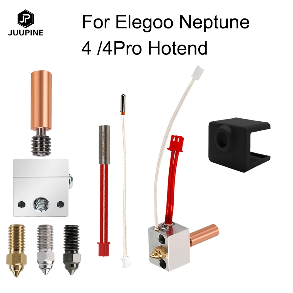 

For Elegoo Neptune 4 Hotend 24v 50w Elegoo Neptune 4 Pro Upgraded Hotend Heat Break Heater Block Brass Nozzle Heating Rod Parts