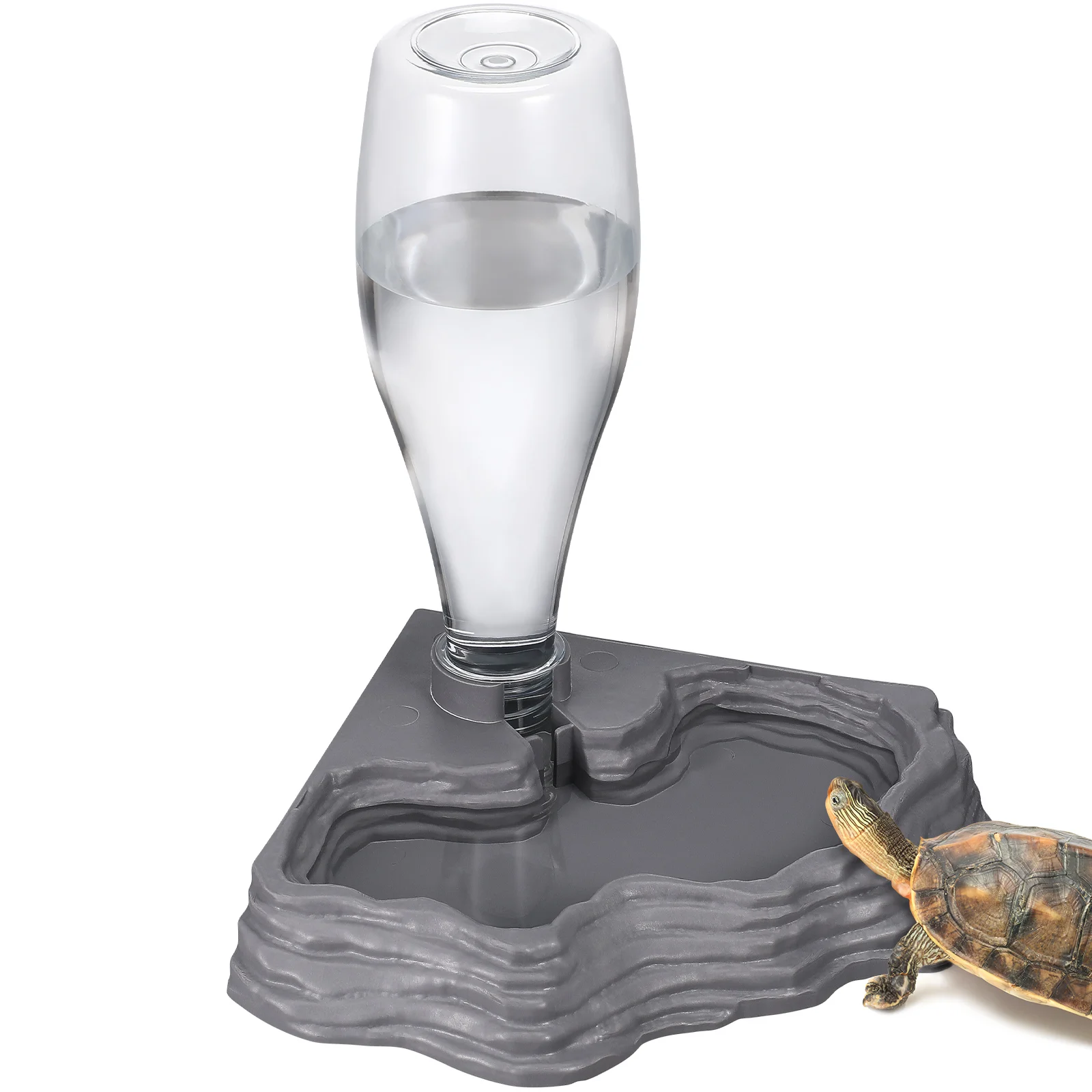 

Drinking Fountain Reptiles Pet Automatic Water Feeder Tortoise Dish Bowls Waterer Feeding Accessory Crawl Gecko Tank