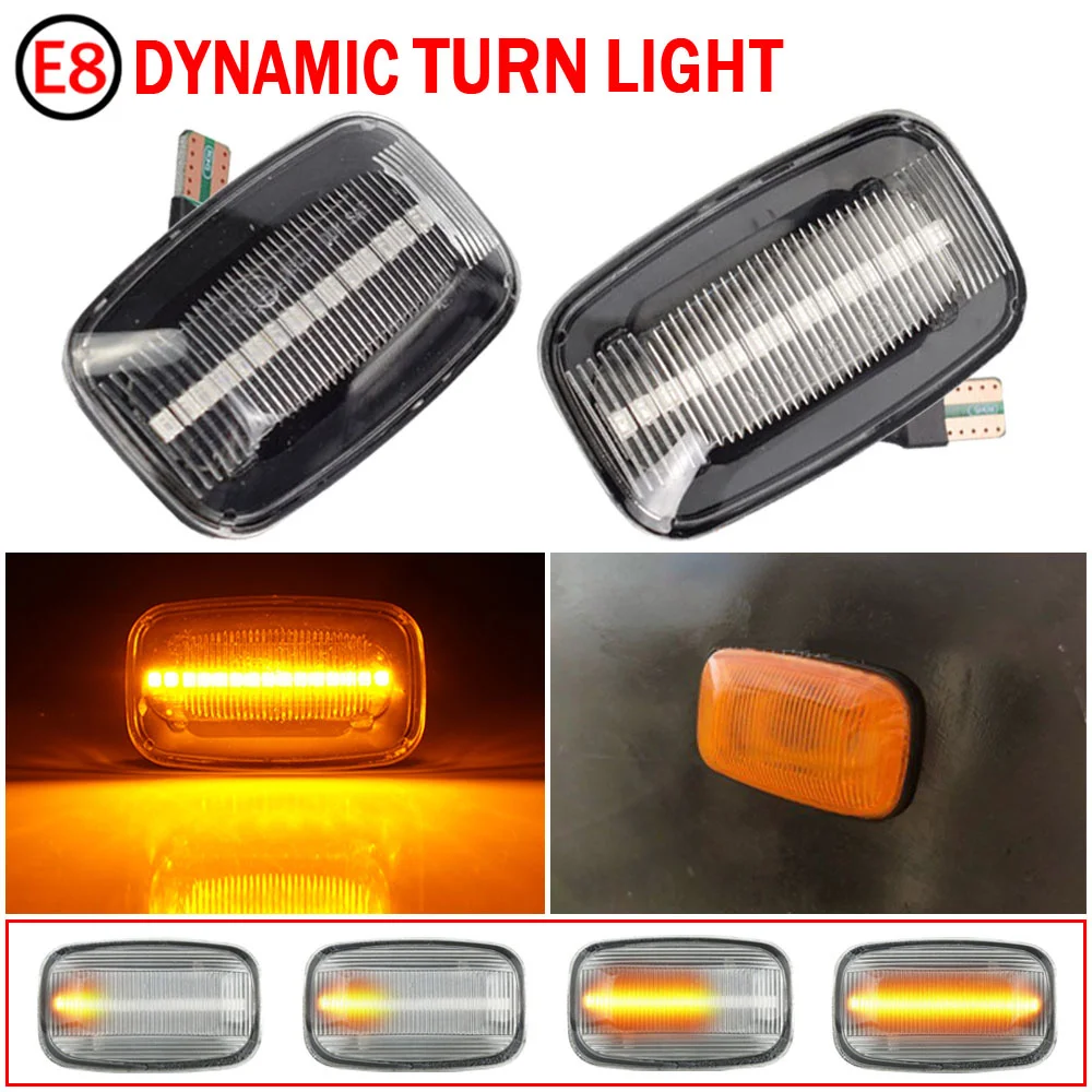 

Pair Dynamic LED Side Marker fender Lights 12V Flowing Turn Signal Light Side Repeater For Toyota Landcruiser 70 80 100 Series