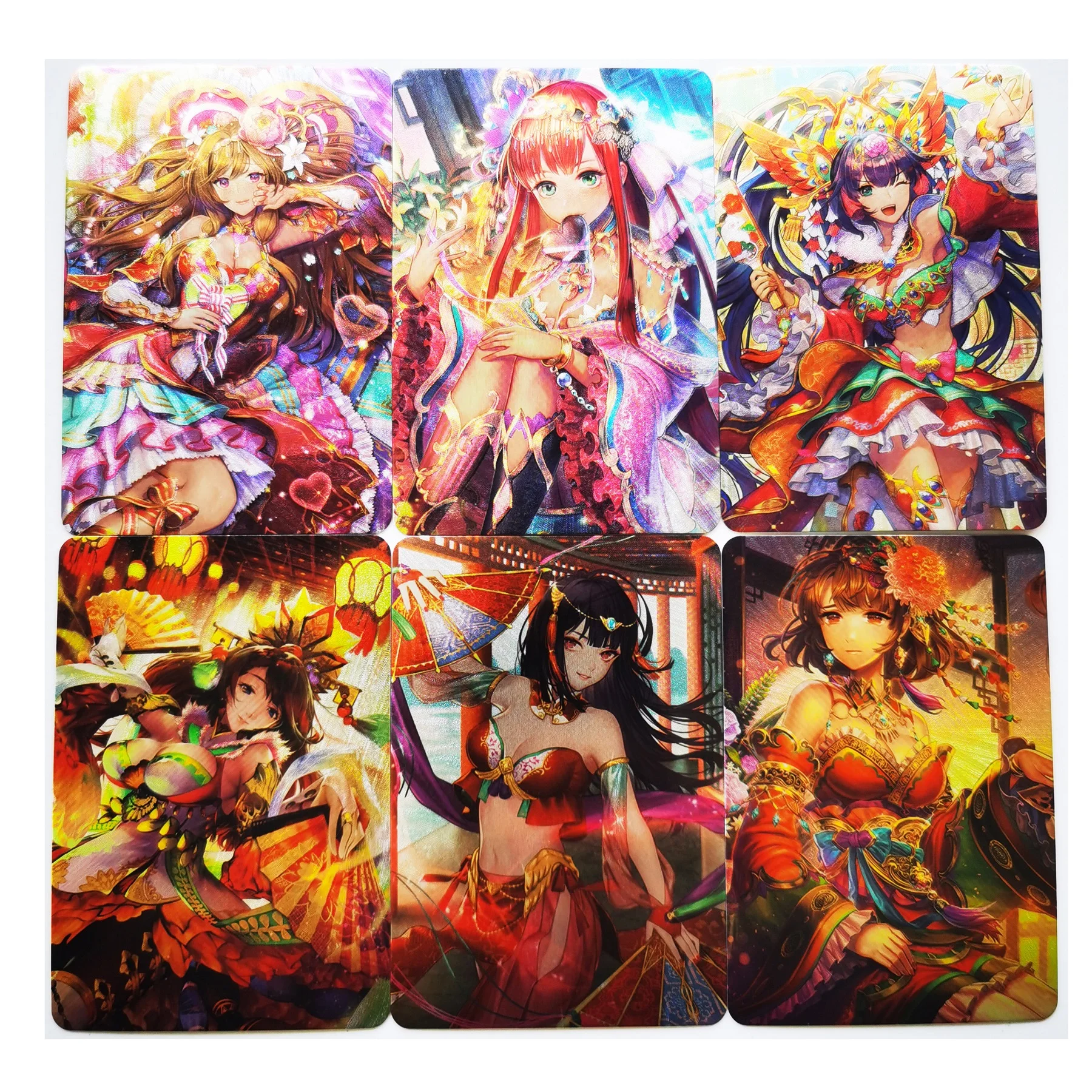 

9 шт./компл. ACG красота три царства процветание красный макияж грубая вспышка сексуальные девушки Хобби Коллекционные игры аниме коллекцион...