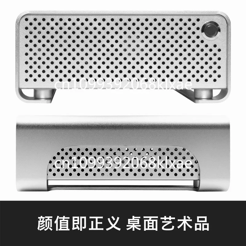 Фото MGP полностью алюминиевый корпус mini ITX с блоком питания DC-ATX для сборки ПК своими руками, ультратонкий горизонтальный корпус для ядерного дисплея. №5