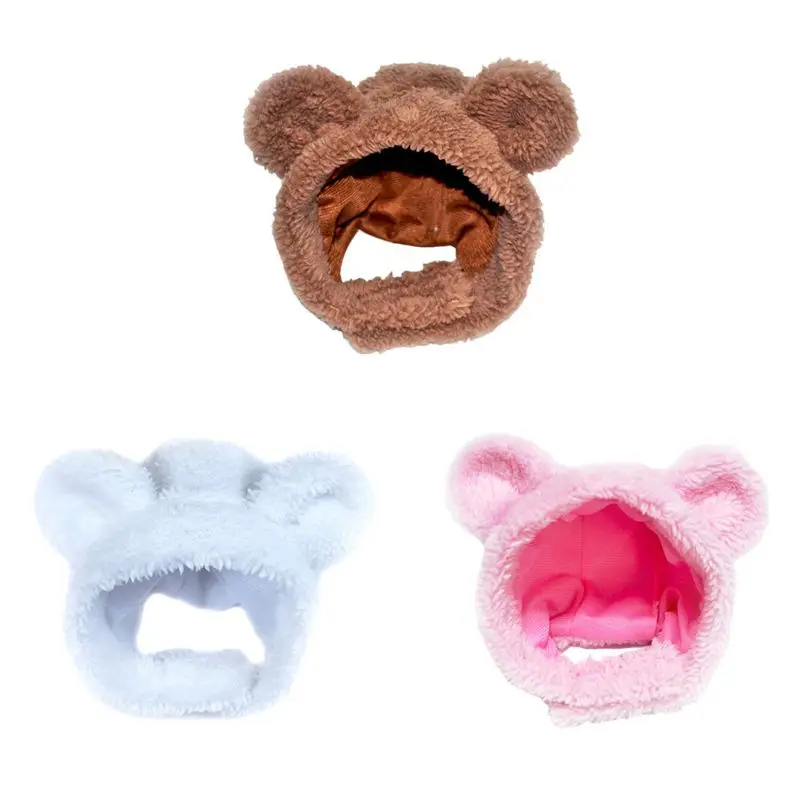 

Animal Shape Pet Dog Cat Cap Costume Warm Cosplay Bear Hat New Year Party Christmas Accessories Photo Props Headwear S/L