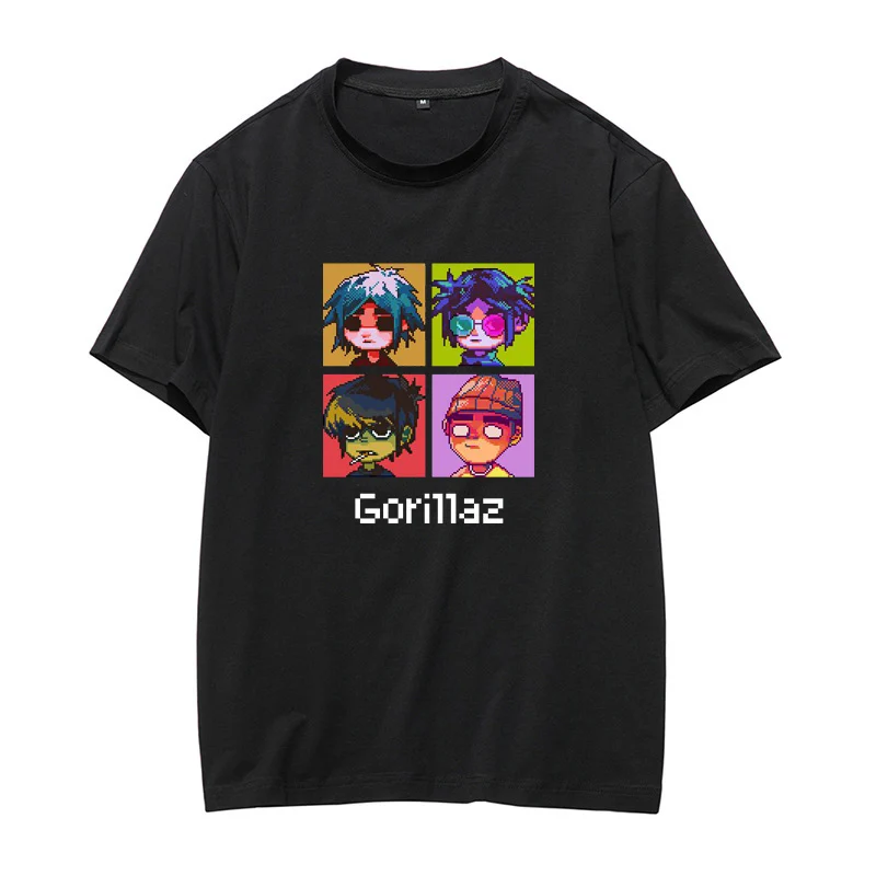 

Новинка лета 2023, Мужская 2D футболка Rapper Gorillaz, Модная хлопковая футболка для мальчиков, футболка рок-группы, футболка