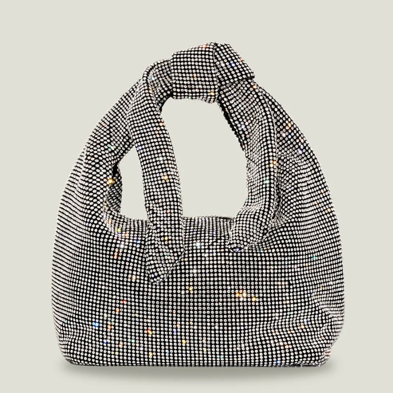 

Роскошные вечерние сумки со стразами и узлом, дизайнерские женские сумки, блестящая женская сумка-клатч, маленькие вечерние сумки-тоут