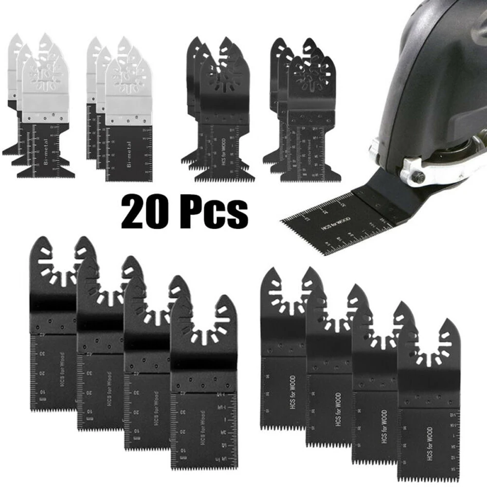

20pcs/set HCS Oscillating Multitool Quick Release Saw Blades Multi-Compatibility Woodwokring Tools For Renovator Power Tool