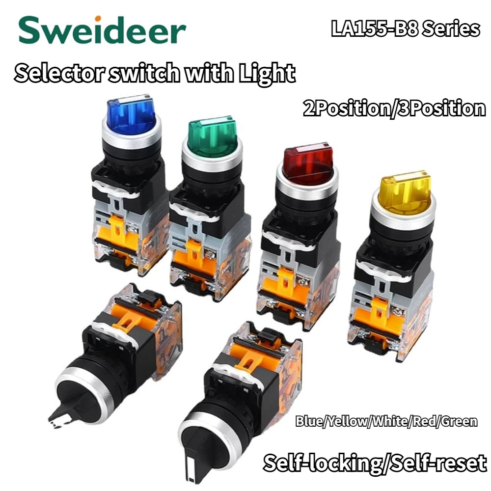 

ON OFF Switch Knob Selector Switch 2 3Position Transfer Switch 22mm Free Shipping LED Switch for Elctrical Panel Circle Type 10A