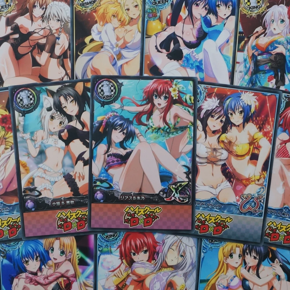 24pcs/set High School DxD Characters CP Combine Paper Card Rias Gremory Rossweisse Sexy Anime LES Couple Girls Cards