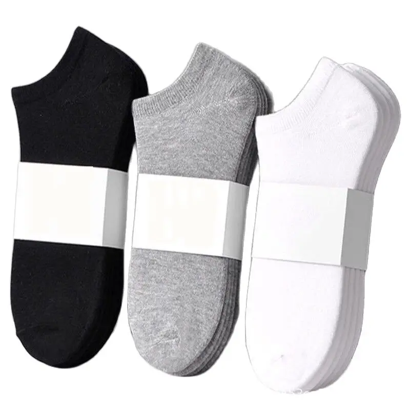 

1/2Pair Unisex Solid Black and White Grey Couple Boat Socks Spring/Summer Sports Breathable Hot Selling Floor Socks