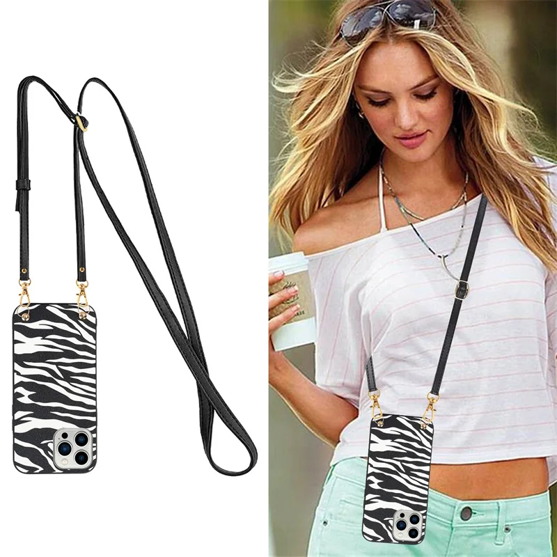 Модные чехлы с ремешком на шею и шнурком леопардовым принтом зебры для XiaoMi Redmi K50