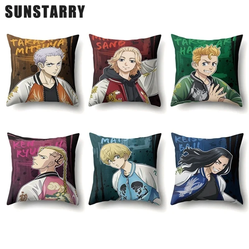 

Tokyo Revenger Sleeping Pillowcase Cartoon Print Pillow Cover Anime Cushion Case Cosplay Accessories 45x45cm Funda Cojin