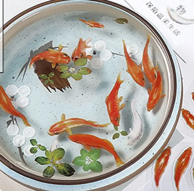 

3D Goldfish Clear Film Resin Sticker Water-Like Painting Fit Silicone Molds