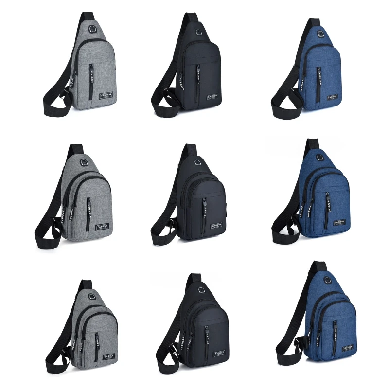 

Мужская повседневная нагрудная сумка через плечо с USB-портом для зарядки, S-порт, походный рюкзак