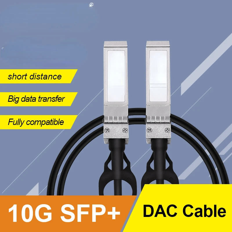 

10 Гб SFP + DAC кабель Twinax, Пассивный, совместимый с Cisco SFP-H10GB-CU2M, Ubiquiti, Intel, Mikrotik, Netgear, D-Link, 1 м, 2 м, 5 м