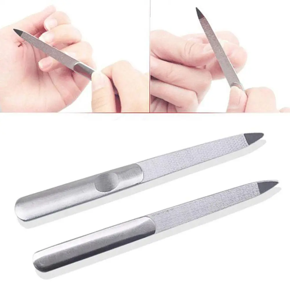 

1/2pc Professional Stainless Steel Nail File Buffer Metal Double Side Grinding Rod Manicure Pedicure Scrub Nail Arts Tools